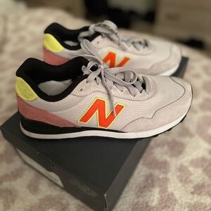 New Balance Sneakers - Gray, Pink, Yellow, and Orange